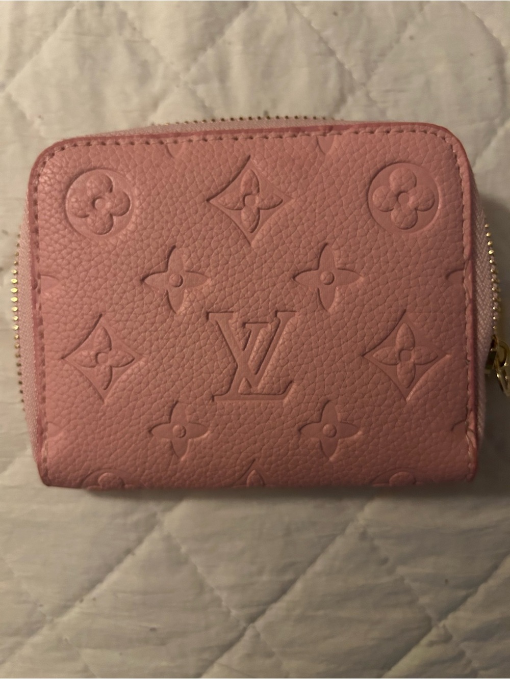 Pink Embossed Compact Wallet